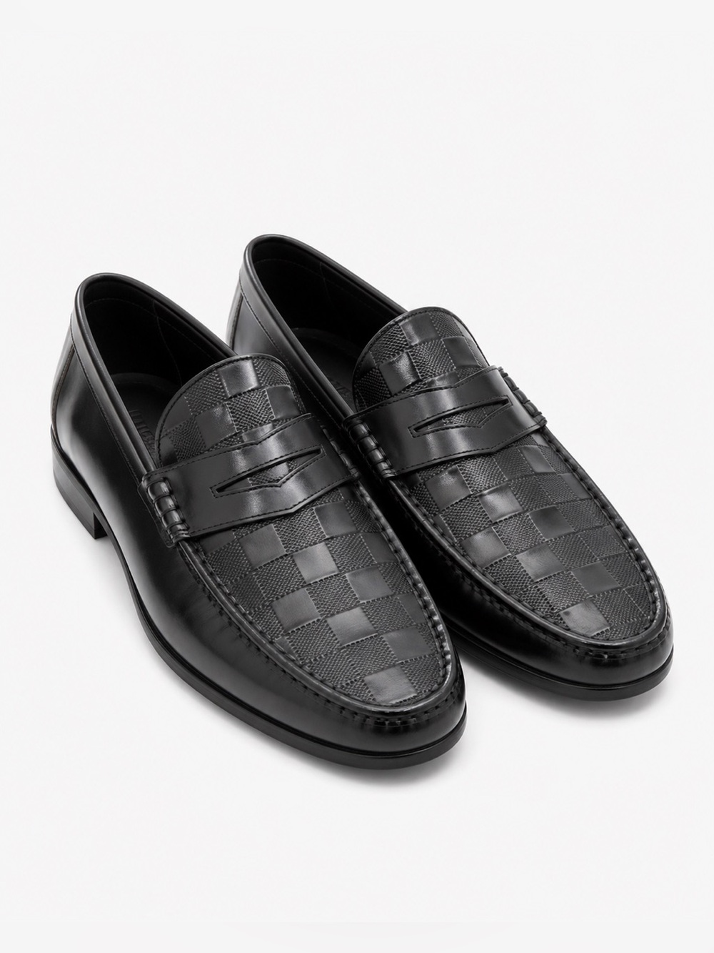 Louis Vuitton Damier Graphite Leather Penny Loafers Men’s 10